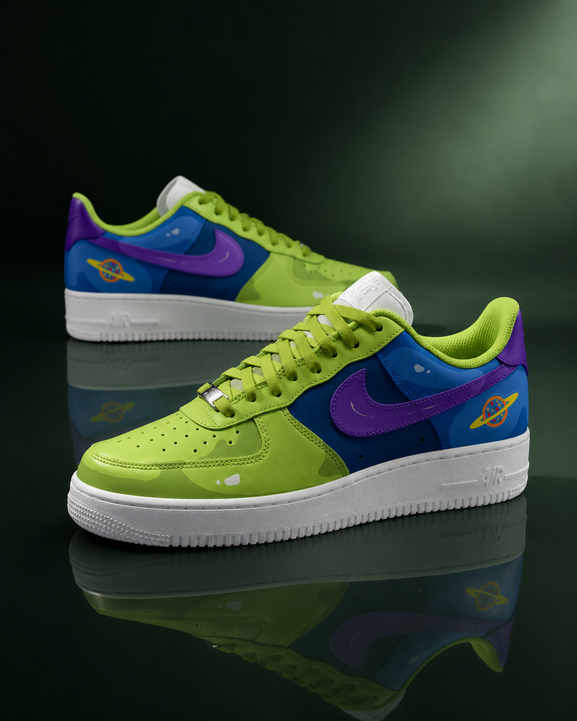 TOY STORY CUSTOM PAINT ALLIEN PIZZA PLANET Air-Style Sneakers