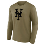 New York Mets Mono Logo Graphic Long Sleeve T-Shirt - Mens