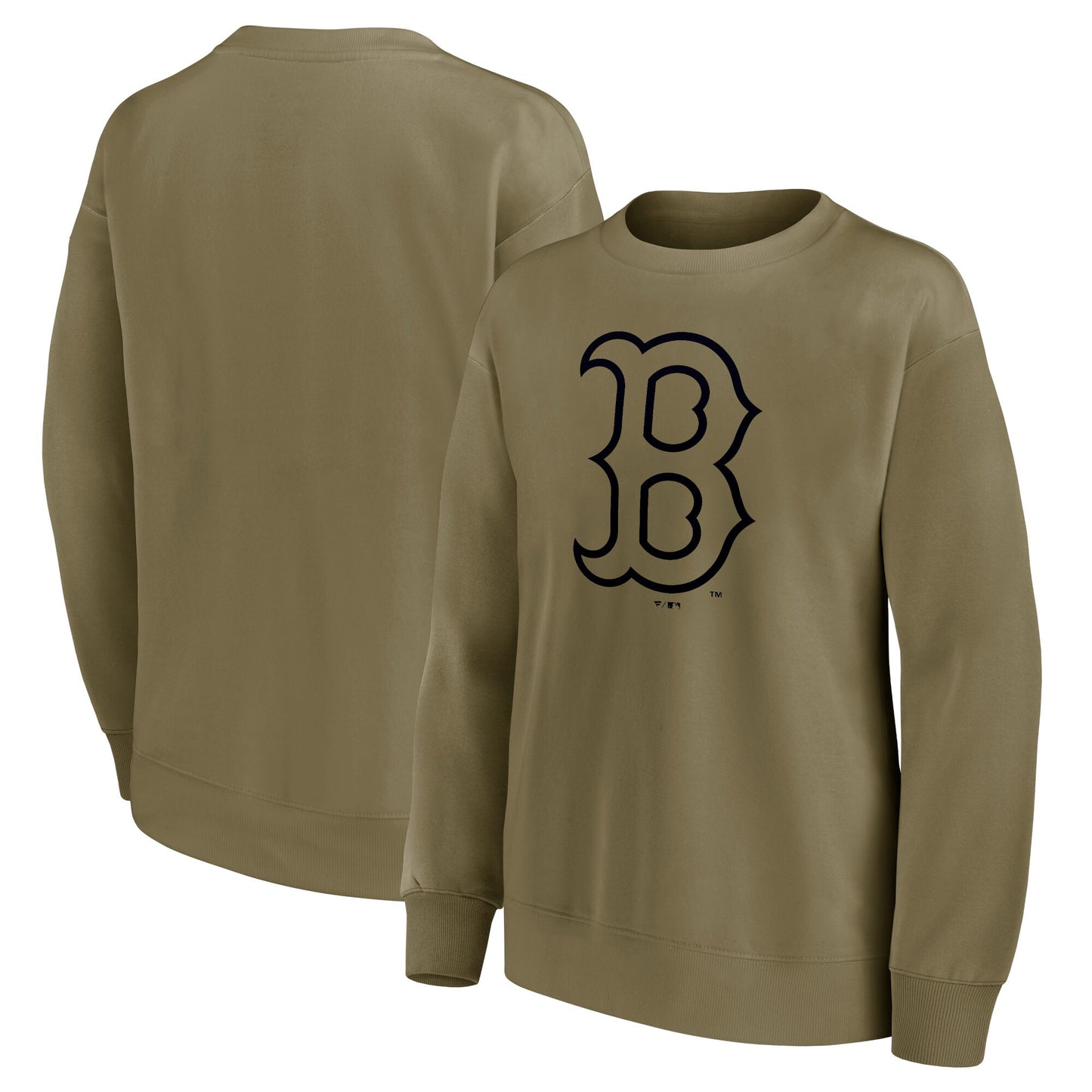 Boston Red Sox Mono Logo Graphic Oversized Crew Sweatshirt - Womens