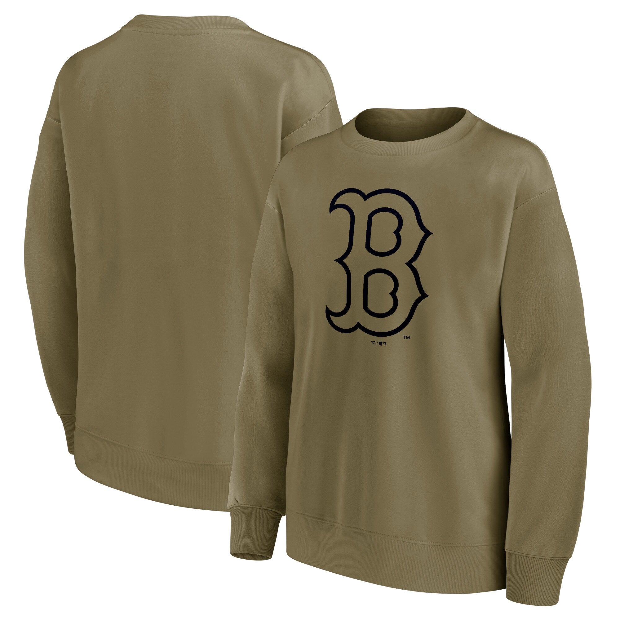 Boston Red Sox Mono Logo Graphic Oversized Crew Sweatshirt - Womens