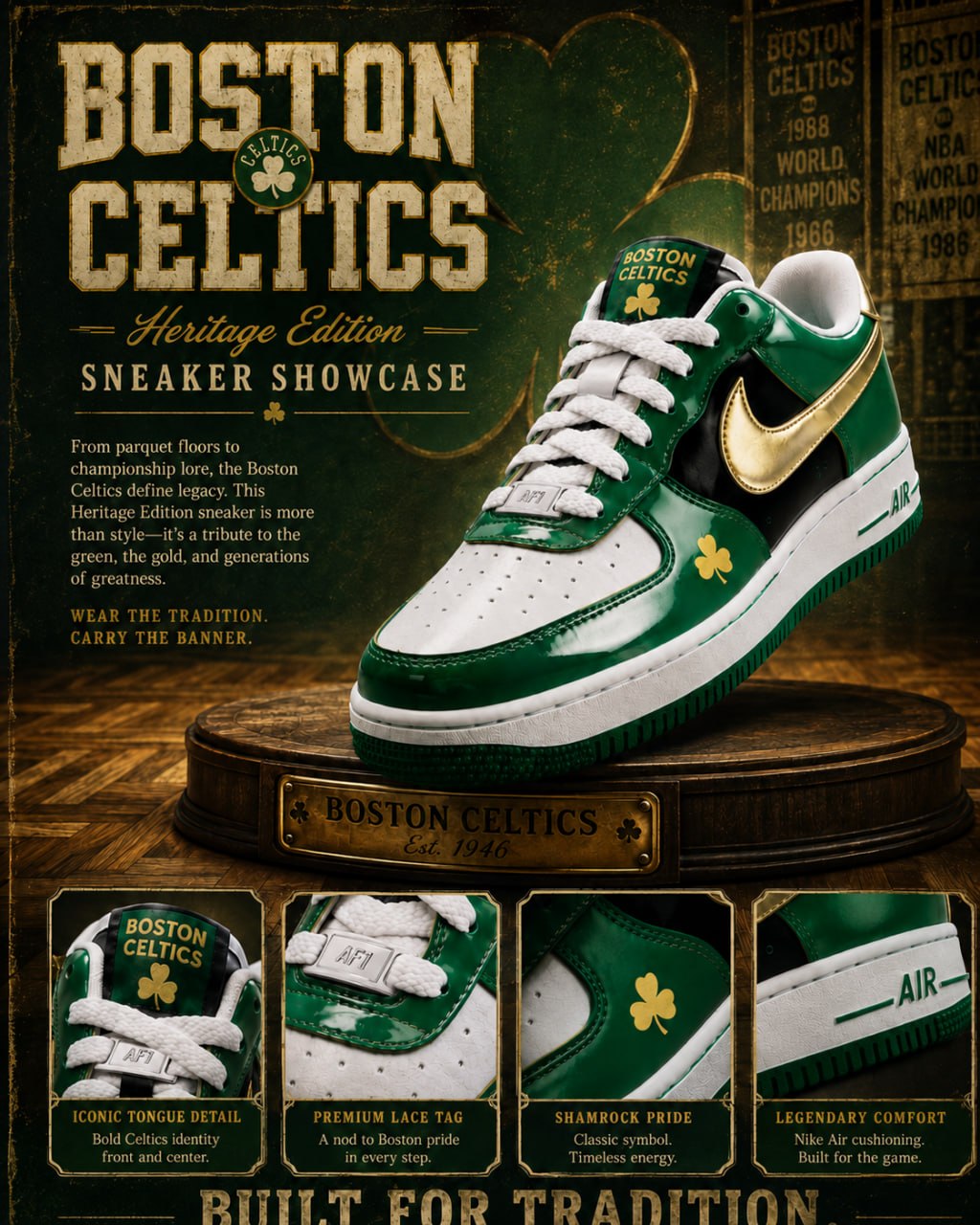Boston Celtics  Custom Air-Style Sneakers